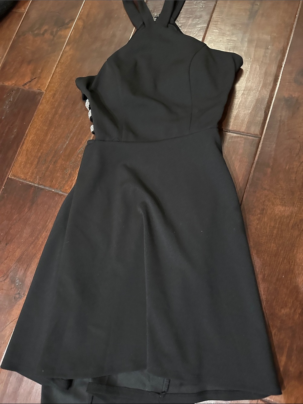 Black High Low Dress with Halter Neck